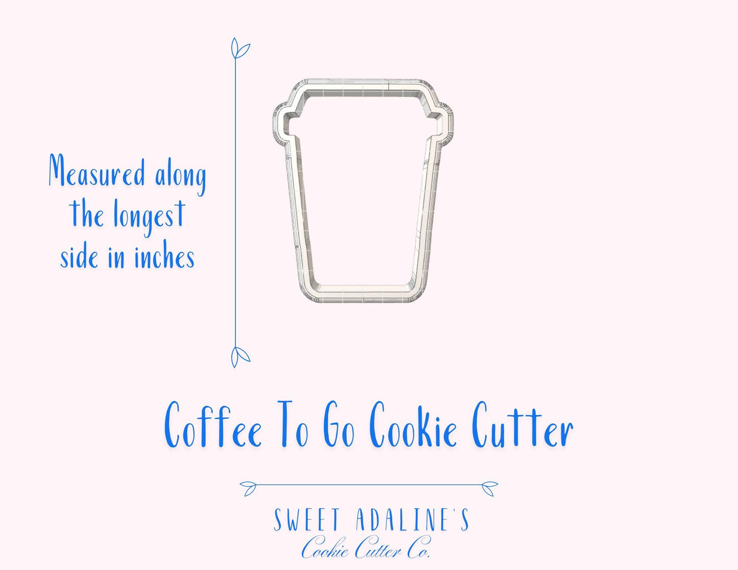 Coffee To Go Cookie Cutter – Travel Cup Cookie – Barista Gift – Coffee Shop Party Favor – Fondant or Clay Cutter – Latte & Cappuccino Cookie