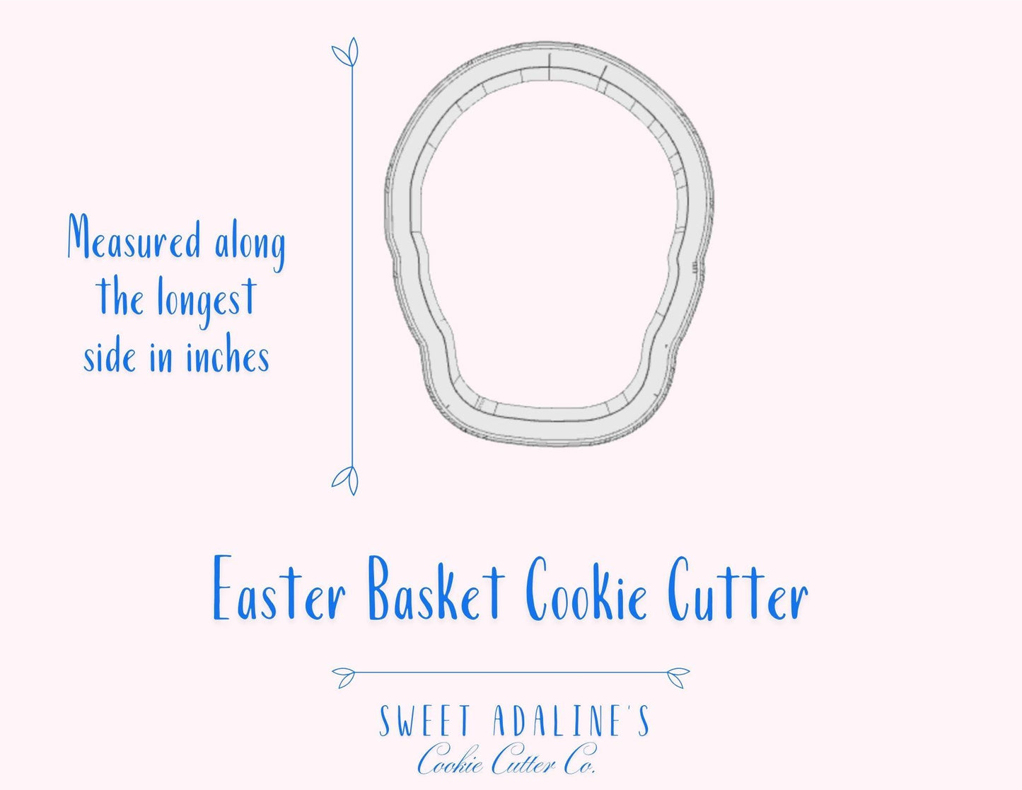 Easter Basket Cookie Cutter – Playful Spring Design for Festive Spring Treats – 3 Sizes  - Food safe, durable - Thick dough cookies