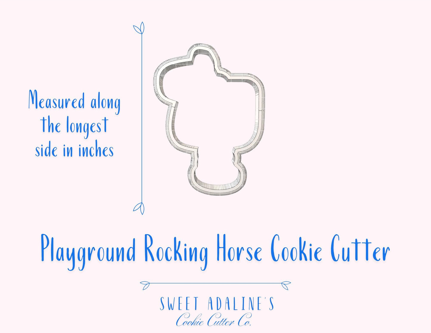Playground Horse Cookie Cutter – Rocking Horse Cookie – School Theme Party Favor – Kids Birthday Cookie – Fondant & Clay Cutter Sturdy Thick