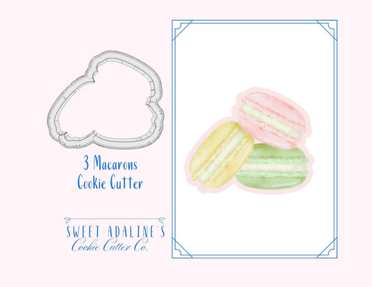 3 Macarons Cookie Cutter – Parisian Pastry Design – Perfect for French-themed Tea Parties, Weddings & Brunch – Thick, Sturdy Cookies