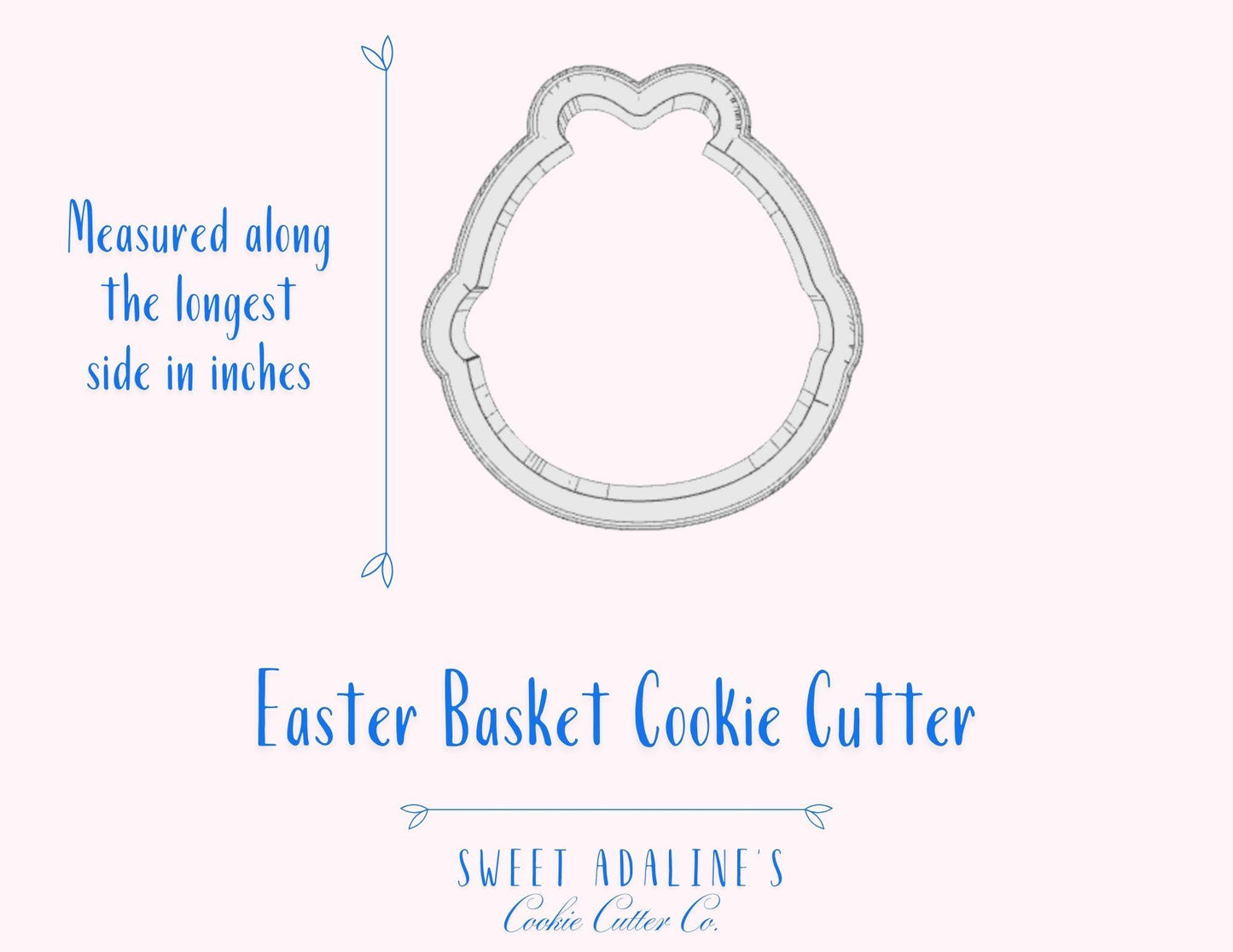 Easter Basket Cookie Cutter – Playful Spring Design for Festive Spring Treats – 3 Sizes –  Food safe, durable