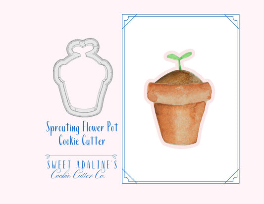 Sprouting Flower Pot Cookie Cutter – Budding Potted Plant Design – Perfect for Spring & Garden-themed Parties - Gift for Gardeners