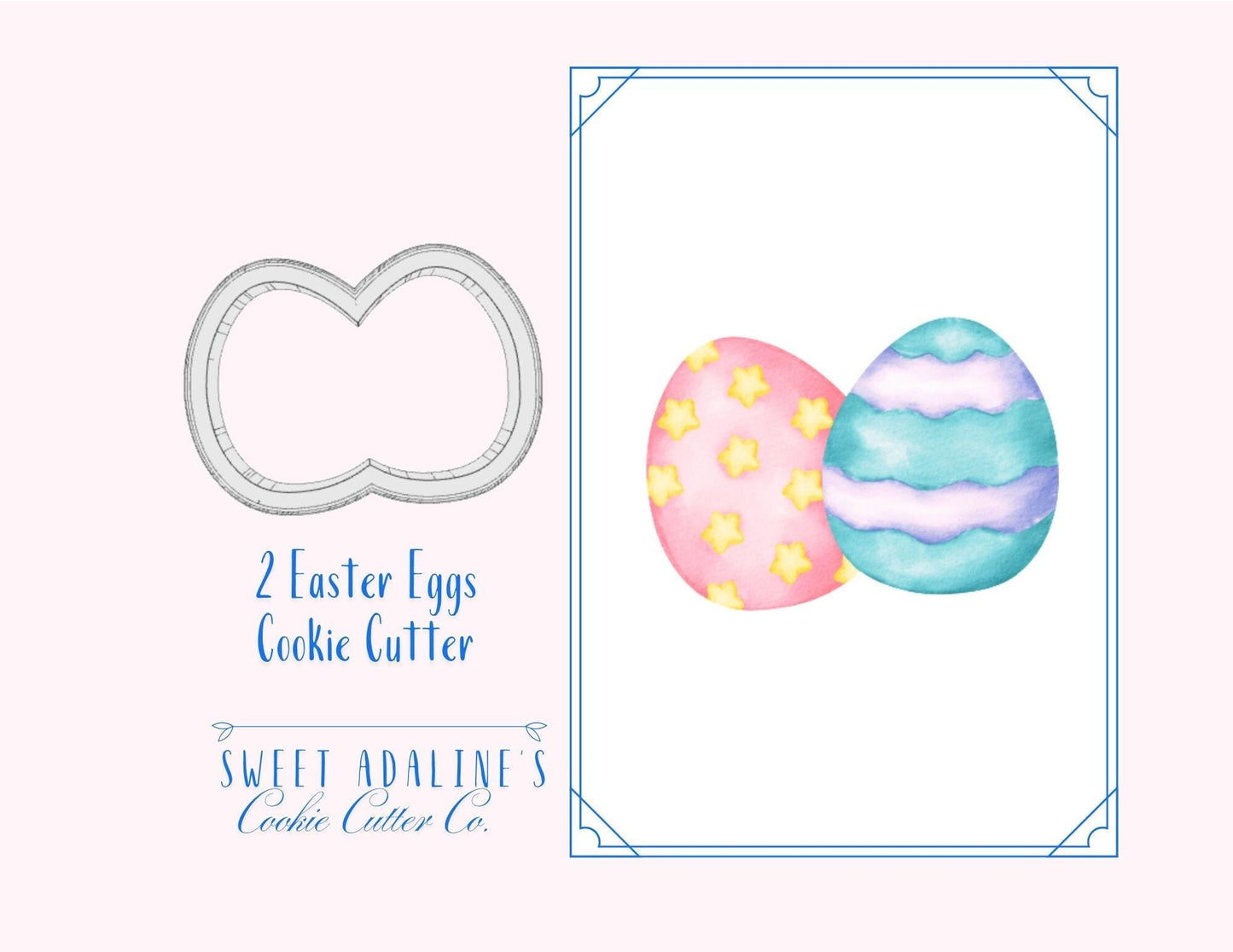 Easter Eggs Cookie Cutter – 2 Eggs Spring Cookie Design –3 Sizes –Perfect for Easter Gifts & Spring Parties