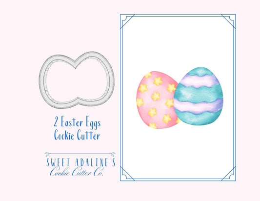 Easter Eggs Cookie Cutter – 2 Eggs Spring Cookie Design –3 Sizes –Perfect for Easter Gifts & Spring Parties