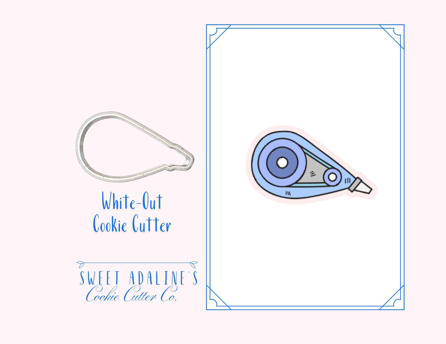 White-Out Cookie Cutter – School, Office, & Craft Supplies Cookie – Back to School Baking Tool – Teacher Appreciation Classroom Party Favor