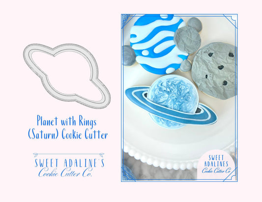 Planet with Rings Cookie Cutter – Saturn Cookie Cutter for Space Theme Party – Outer Space Galaxy Baking – Astronomy Decorated Cookie Cutter