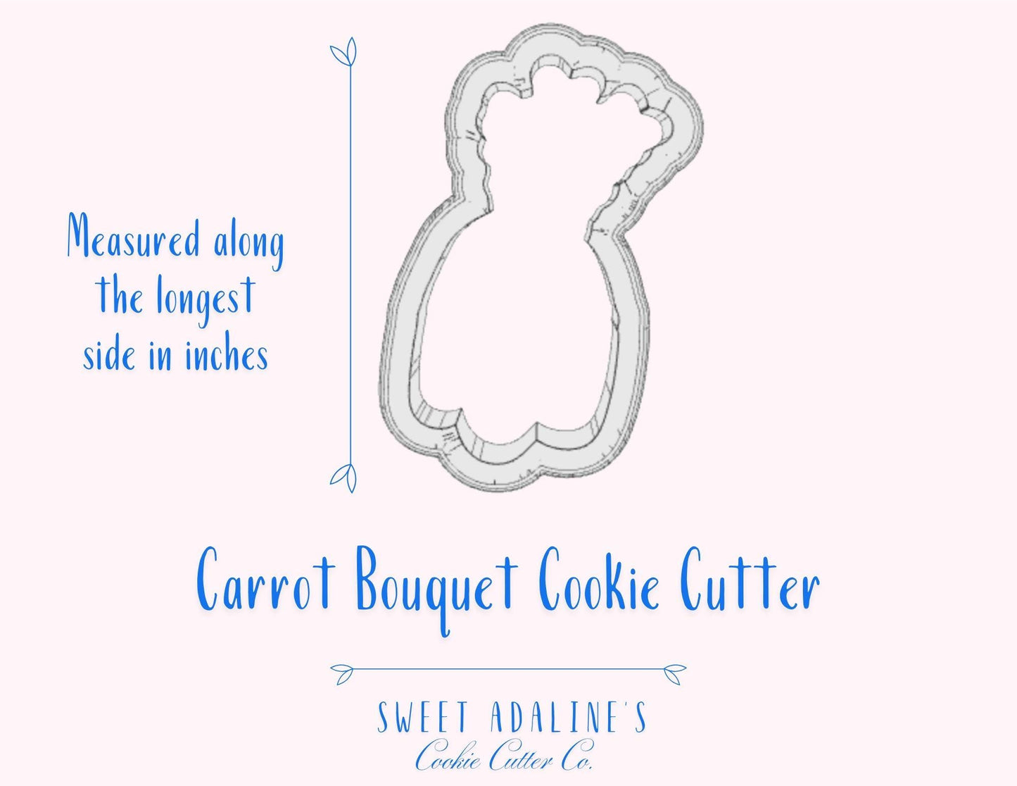 Bouquet of Carrots Cookie Cutter – Charming Spring Design for Easter & Garden-Themed Treats – 3 Sizes  - Easter Gifts and party favors