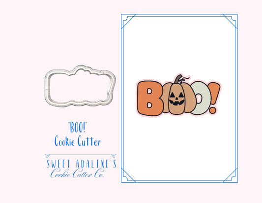 BOO! Halloween Cookie Cutter — Available in 3 Sizes — Cookie Cutters for Halloween Baking and Decorating - Scary, Spooky Pumpkin Cookie