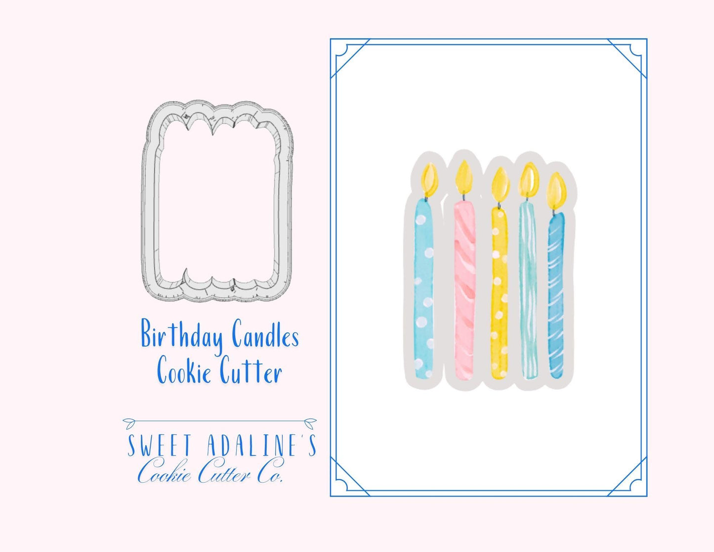 Birthday Candles Cookie Cutter – Fun & Festive Design for Birthday Parties – 3 Sizes – Sturdy, Durable, Easy to Clean