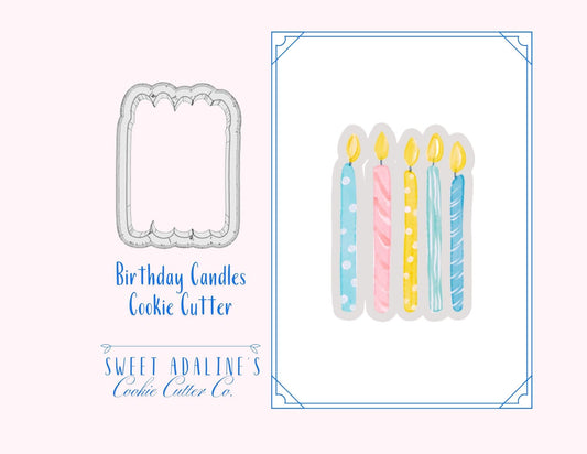 Birthday Candles Cookie Cutter – Fun & Festive Design for Birthday Parties – 3 Sizes – Sturdy, Durable, Easy to Clean