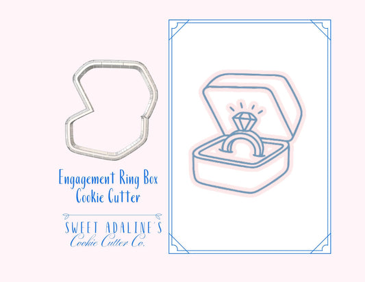 Engagement Ring Box Cookie Cutter – Wedding Proposal Cookie – Bridal Shower Favor – Engagement Party Baking – Diamond Ring Box Sugar Cookie