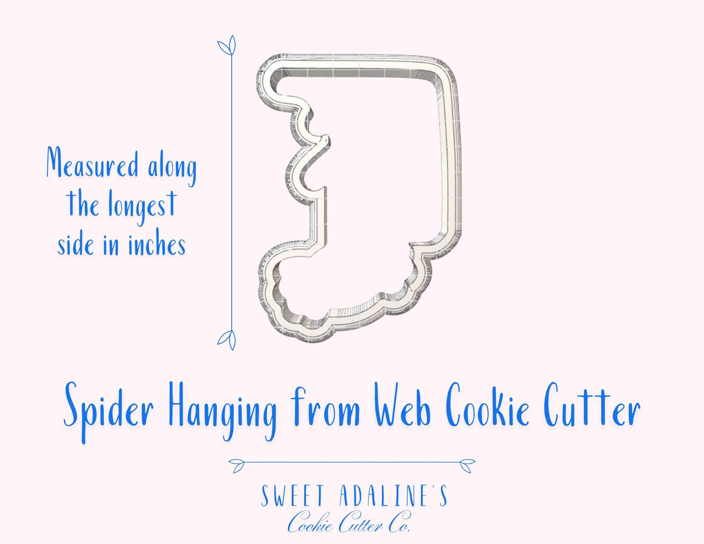 Halloween Spider Hanging from Web— Halloween & Spider Web Cookie — Available in 3 Sizes — Cookie Cutters for Halloween Baking and Decorating