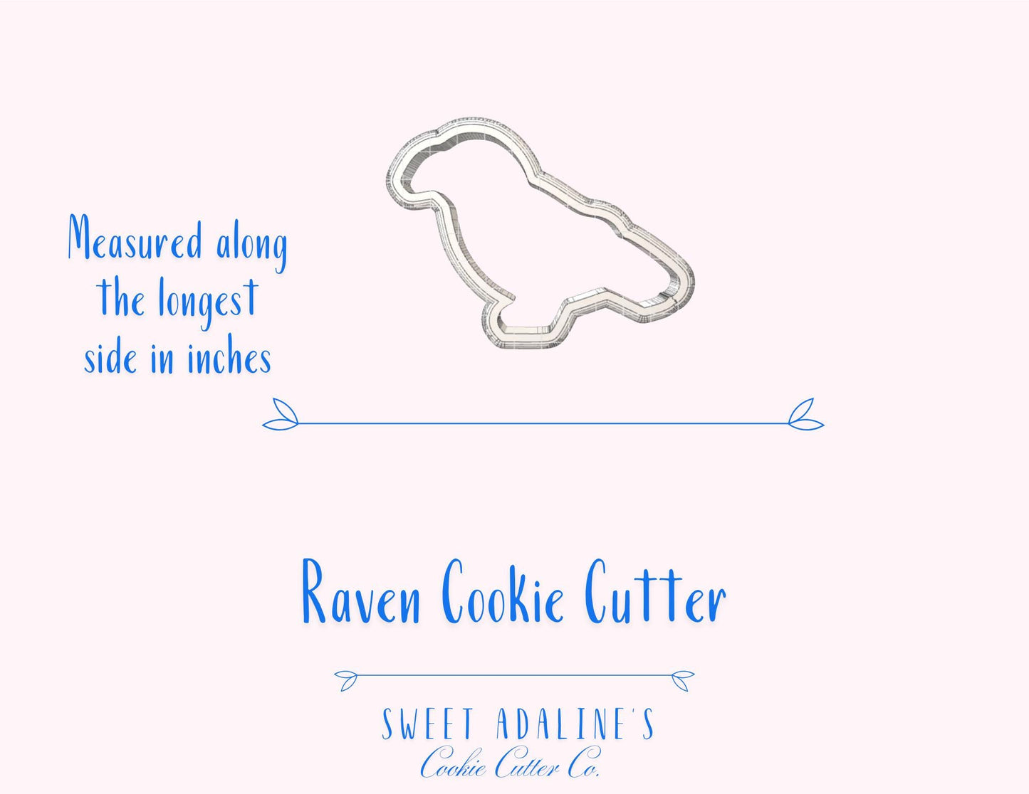 Raven Cookie Cutter for Halloween — Available in 3 Sizes — Cookie Cutters for Halloween Baking & Decorating - Spooky witch's raven cookie