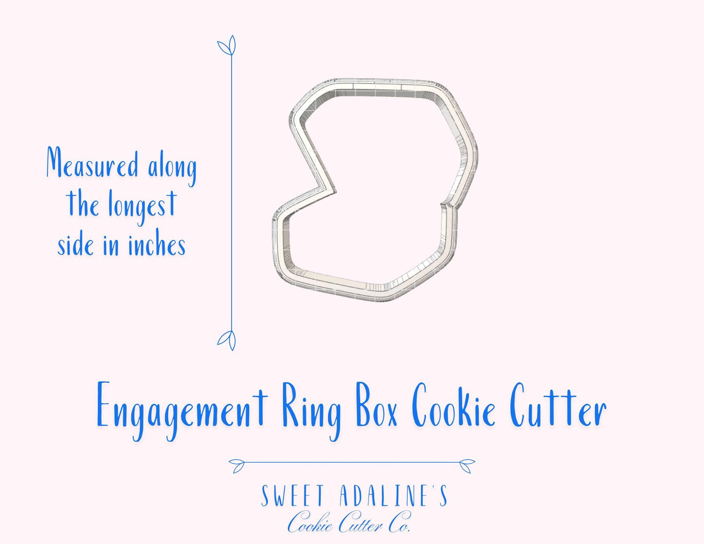 Engagement Ring Box Cookie Cutter – Wedding Proposal Cookie – Bridal Shower Favor – Engagement Party Baking – Diamond Ring Box Sugar Cookie