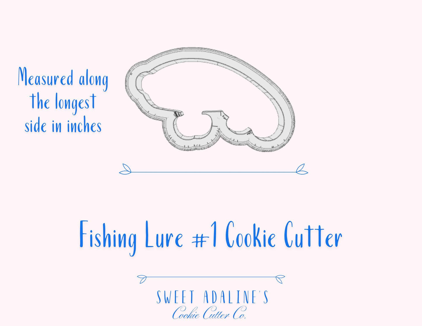 Fishing Lure #1 Cookie Cutter – Perfect for Father's Day, Fishing Trips & Lake Days – Custom Color - 3D Printed - Sturdy for Thick Dough
