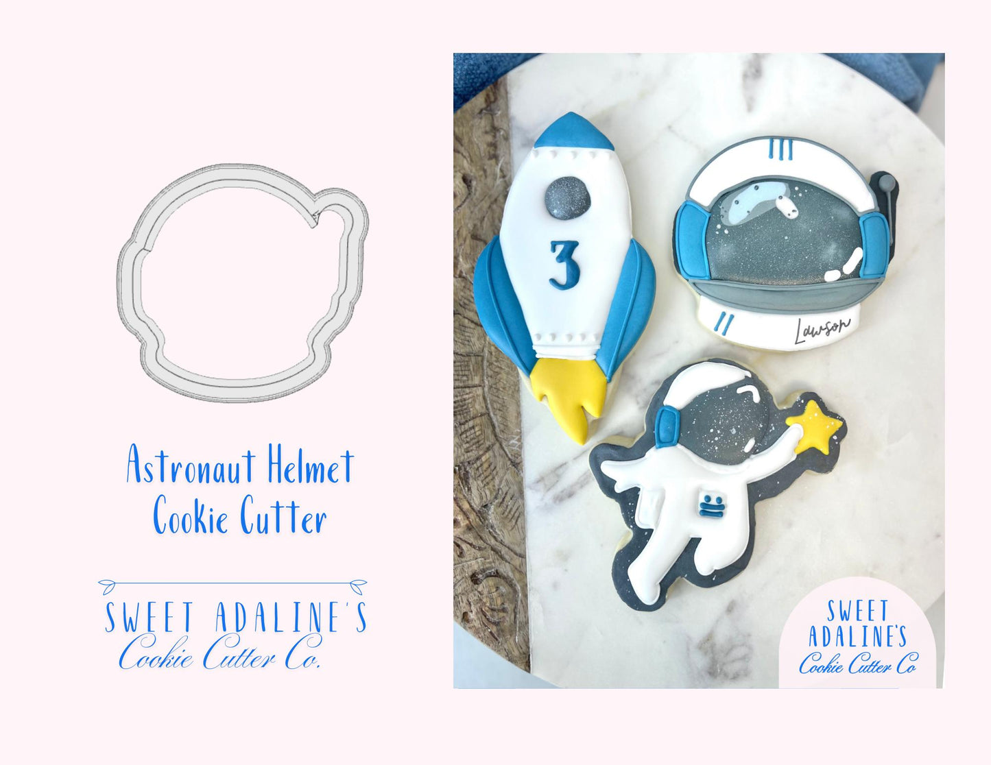 Astronaut Helmet Cookie Cutter – Space Theme Birthday Party Favor – Outer Space Galaxy Baking Tool – Astronaut Cookies for Space Lovers