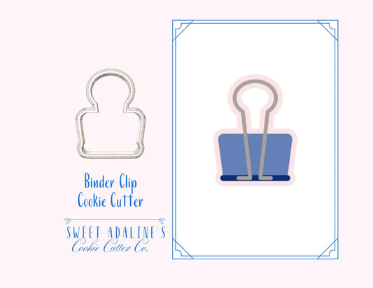 Binder Clip Cookie Cutter – School and Office Supplies Cookie – Back to School Baking Tool – Teacher Appreciation Classroom Favor - Thick