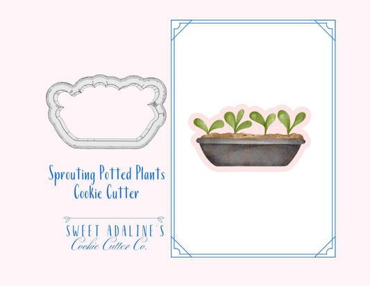 Sprouting Flower Pot Cookie Cutter – Budding Potted Plant Design – Perfect for Spring & Garden-themed Parties - Gift for Gardeners