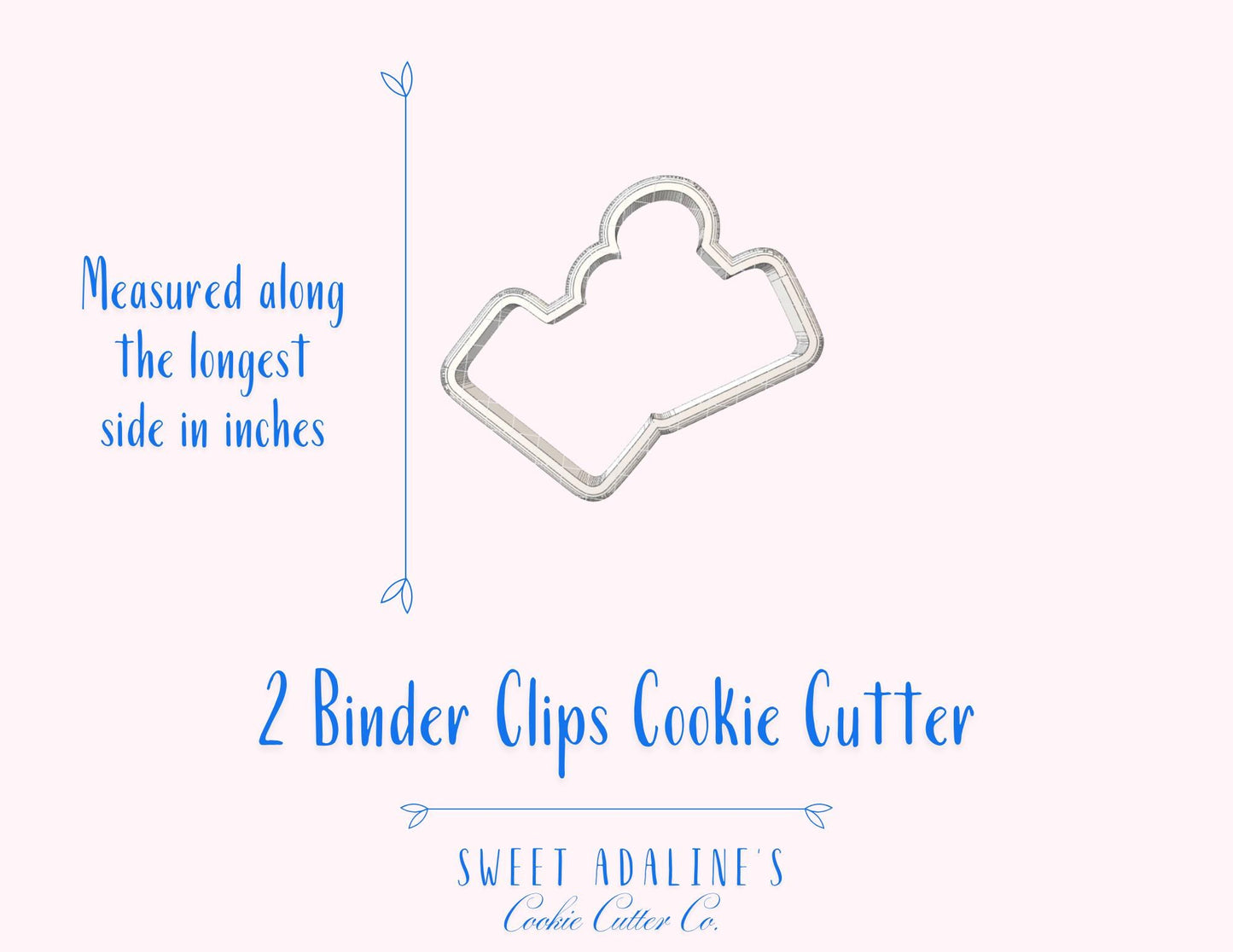 Two Binder Clips Cookie Cutter – School and Office Supplies Cookie – Back to School Baking Tool – Teacher Appreciation Party Favor