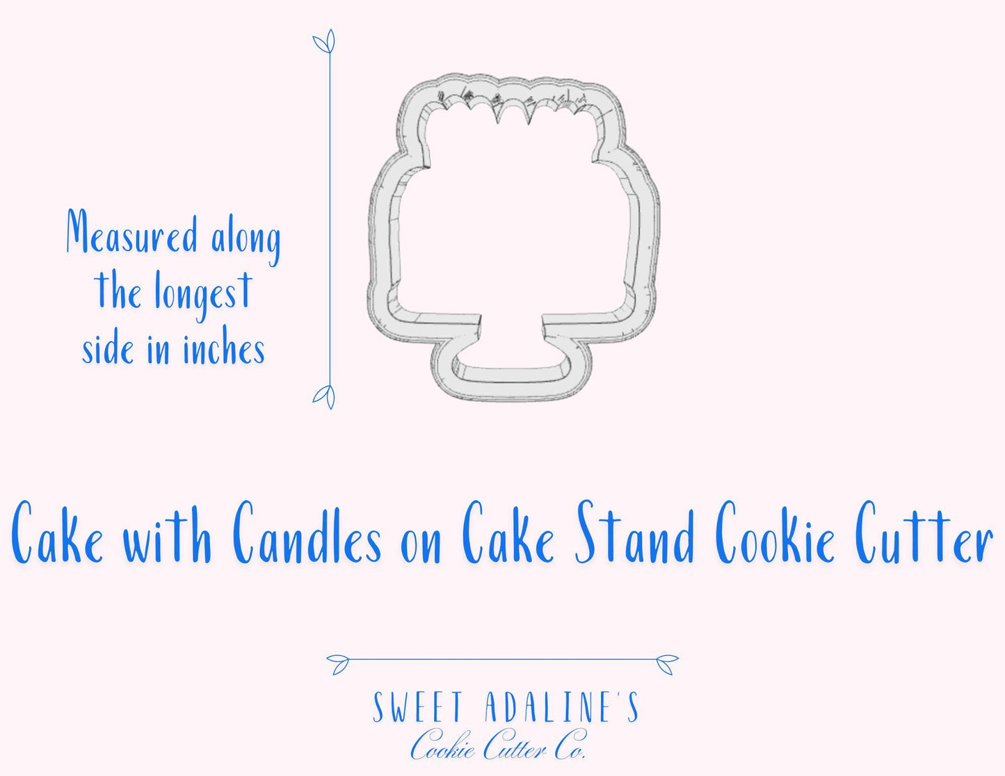 Cake with Candles on Cake Stand Cookie Cutter – Perfect for Birthdays, Parties & Celebrations – 3 Sizes – Thick dough, sturdy cutter