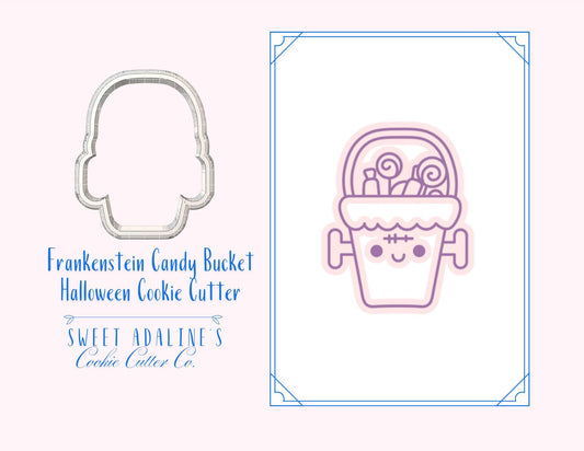 Frankenstein Candy Bucket for Halloween Cookie Cutter — Available in 3 Sizes — Cookie Cutters for Baking & Decorating - Halloween Candy