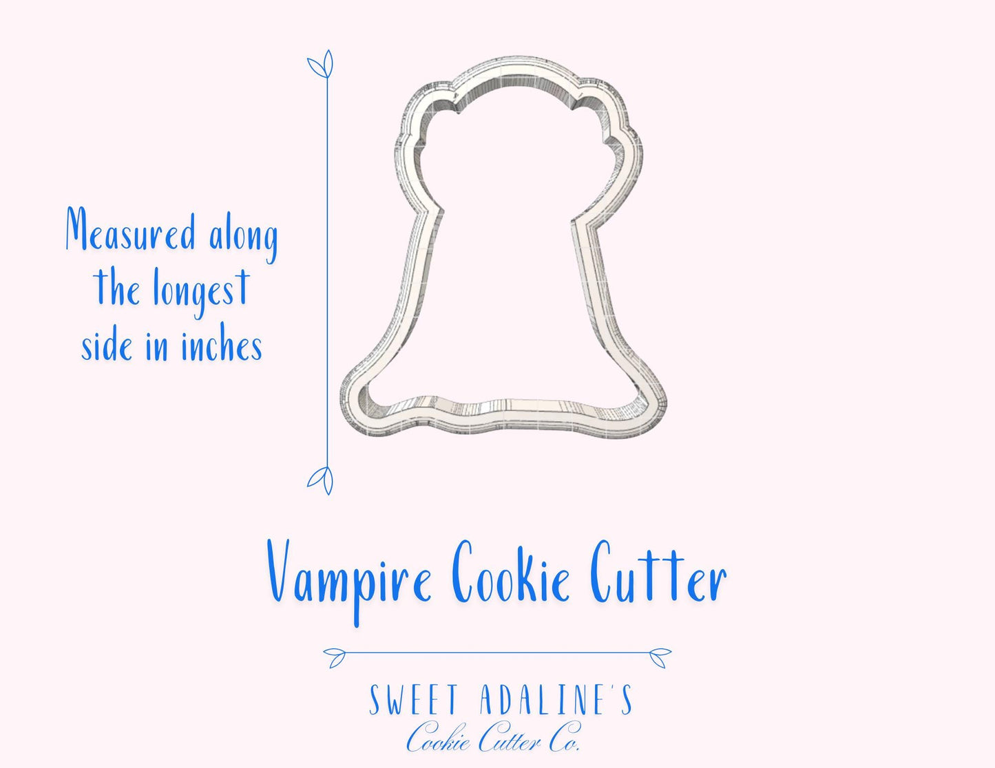 Vampire Cookie Cutter for Halloween — Available in 3 Sizes — Cookie Cutters for Halloween Baking & Decorating - Classic Vampire Cookie