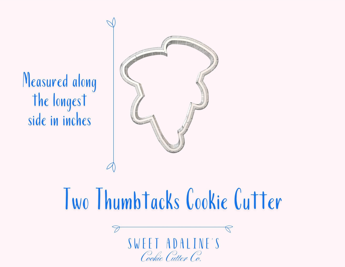 Two Thumbtacks Cookie Cutter – School and Office Supplies Cookie – Back to School Baking Tool – Teacher Appreciation Party Favor - Sturdy