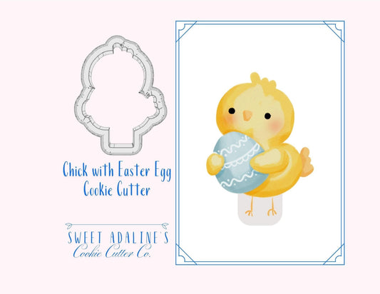 Chick with Easter Egg Cookie Cutter – Cute Spring Design for Easter Basket Treats – 3 Sizes -Perfect for Springtime Gifts