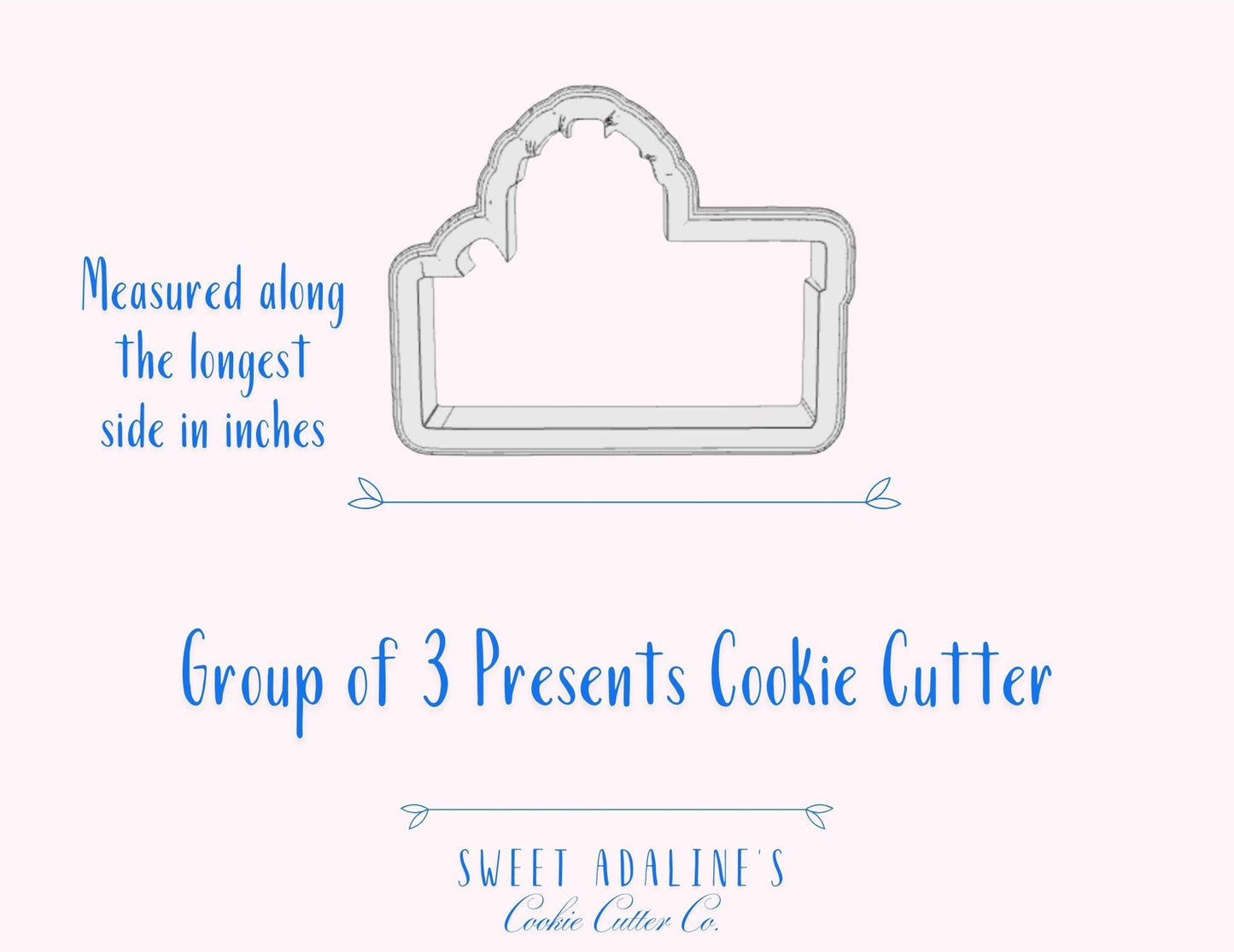 Group of Presents Cookie Cutter – Gift Box Design for Holidays & Celebrations – 3 Sizes – Thick, Sturdy Cutter - Birthday Party Must-Haves