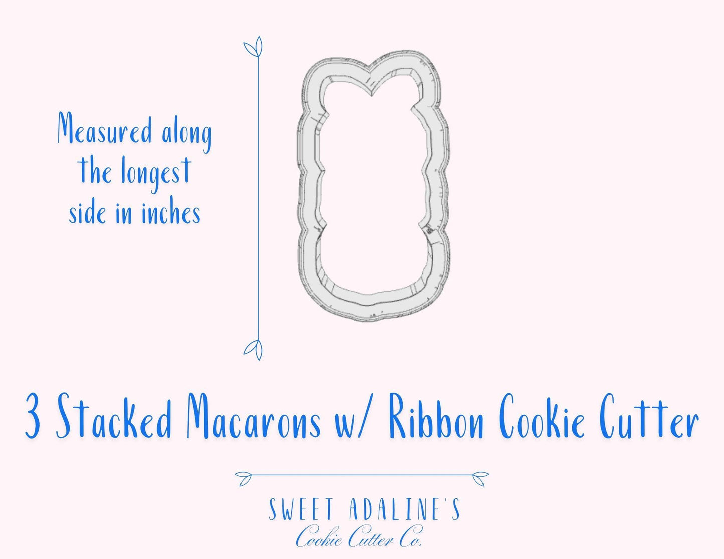3 Stacked Macarons with Ribbon Cookie Cutter – Parisian Pastry Design – Perfect for Tea Parties, Weddings & Brunch – Thick, Sturdy Cookies