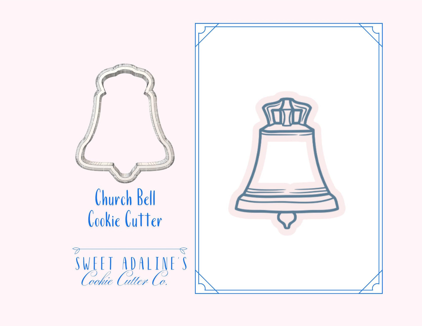 Church Bell Cookie Cutter — Wedding, Christmas, Baptism & Religious Cookies — Available in 3 Inch, 4 Inch, 5 Inch Sizes - Wedding Bell