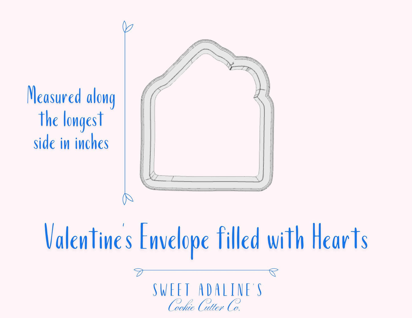 Envelope with Hearts Cookie Cutter, Valentine's Day Baking Tool, 3 Size Options, Food-Safe Plastic, Cute Cookie Decorating Supplies