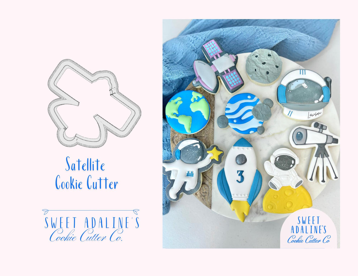 Satellite Cookie Cutter – Space Theme Birthday Party Favor – Outer Space Galaxy Baking Tool – Astronomy Decorated Cookie for Space Lovers