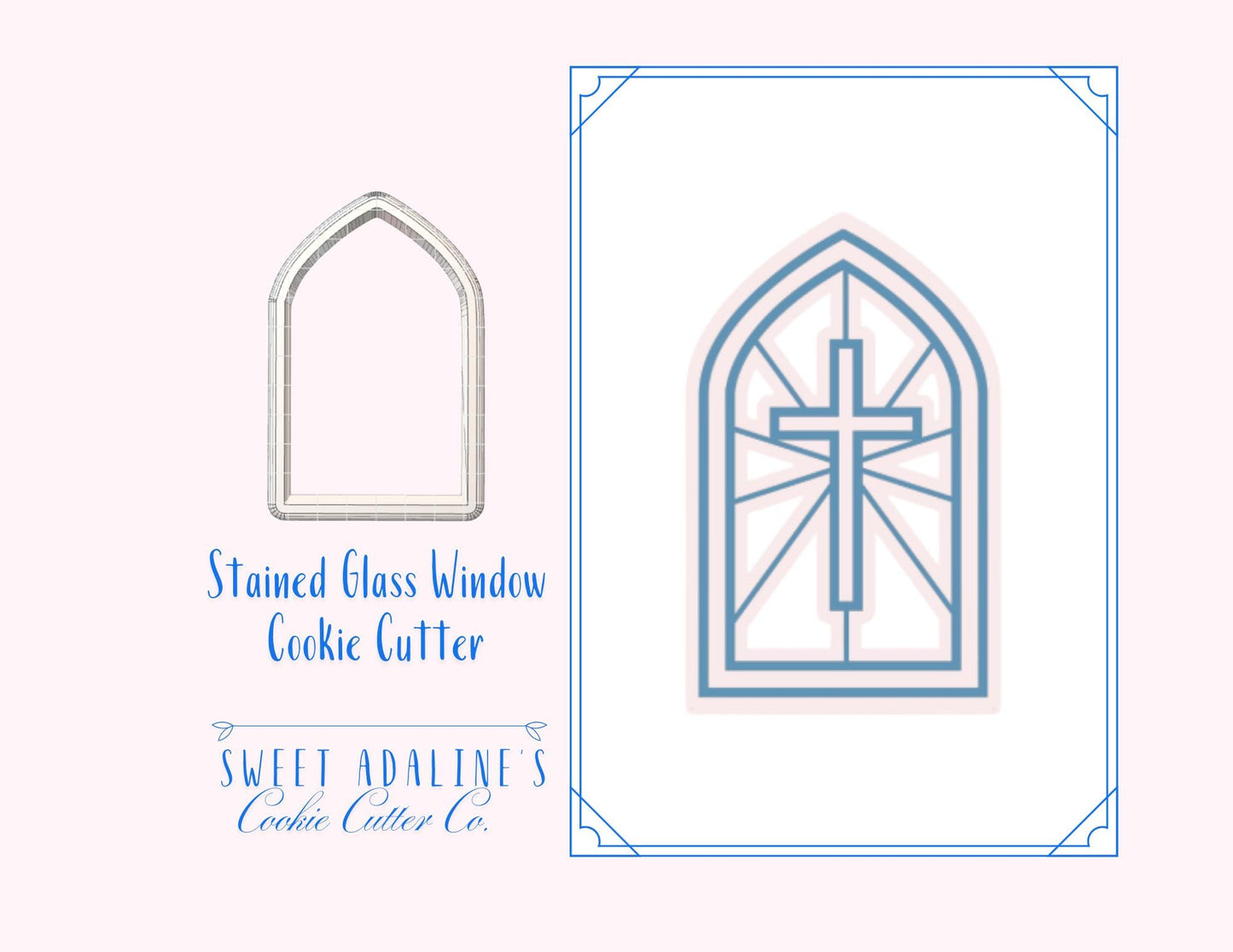 Stained Glass Window Cookie Cutter – Church Cross Cookie Cutter for Baptism, Communion, Weddings & Religious Events - Easter and Christmas