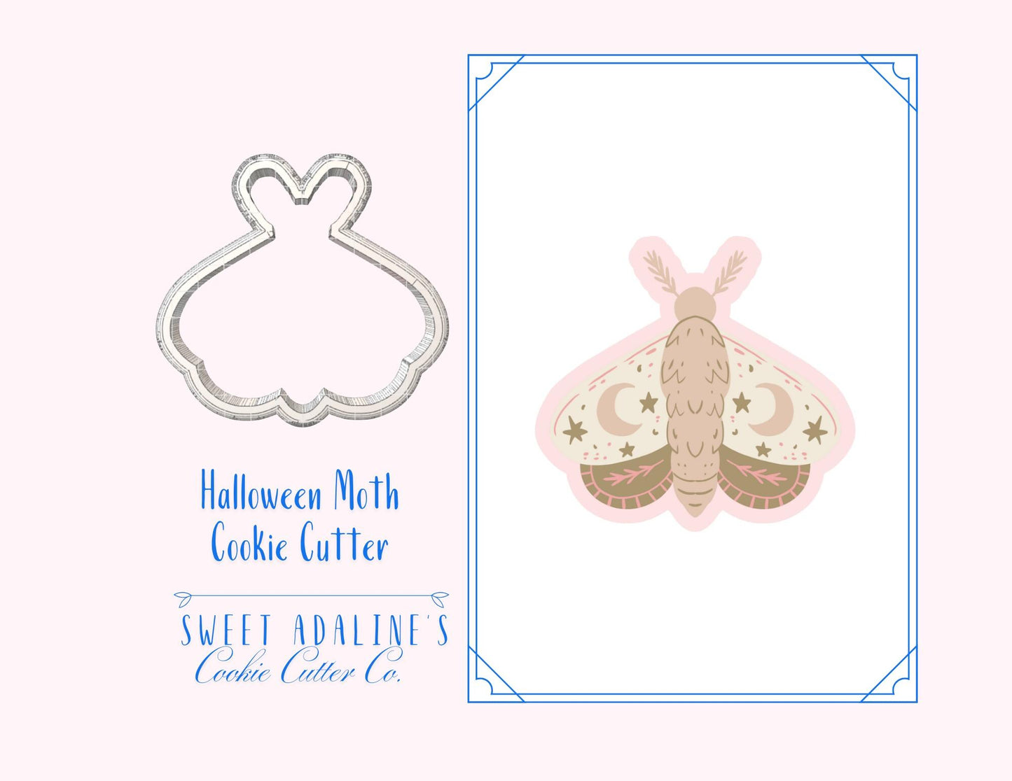 Flying Moth Cookie Cutter for Halloween — Available in 3 Sizes — Cookie Cutters for Halloween Baking & Decorating - Spooky butterfly cookie