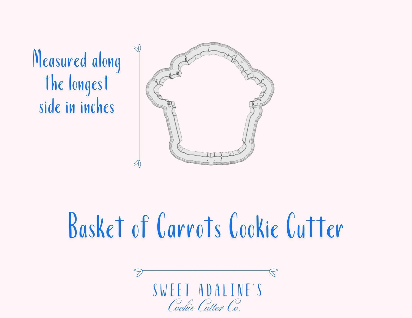 Basket of Carrots Cookie Cutter – Charming Spring Design for Easter & Garden-Themed Treats – 3 Sizes - Thick and Durable Cookie Cutter