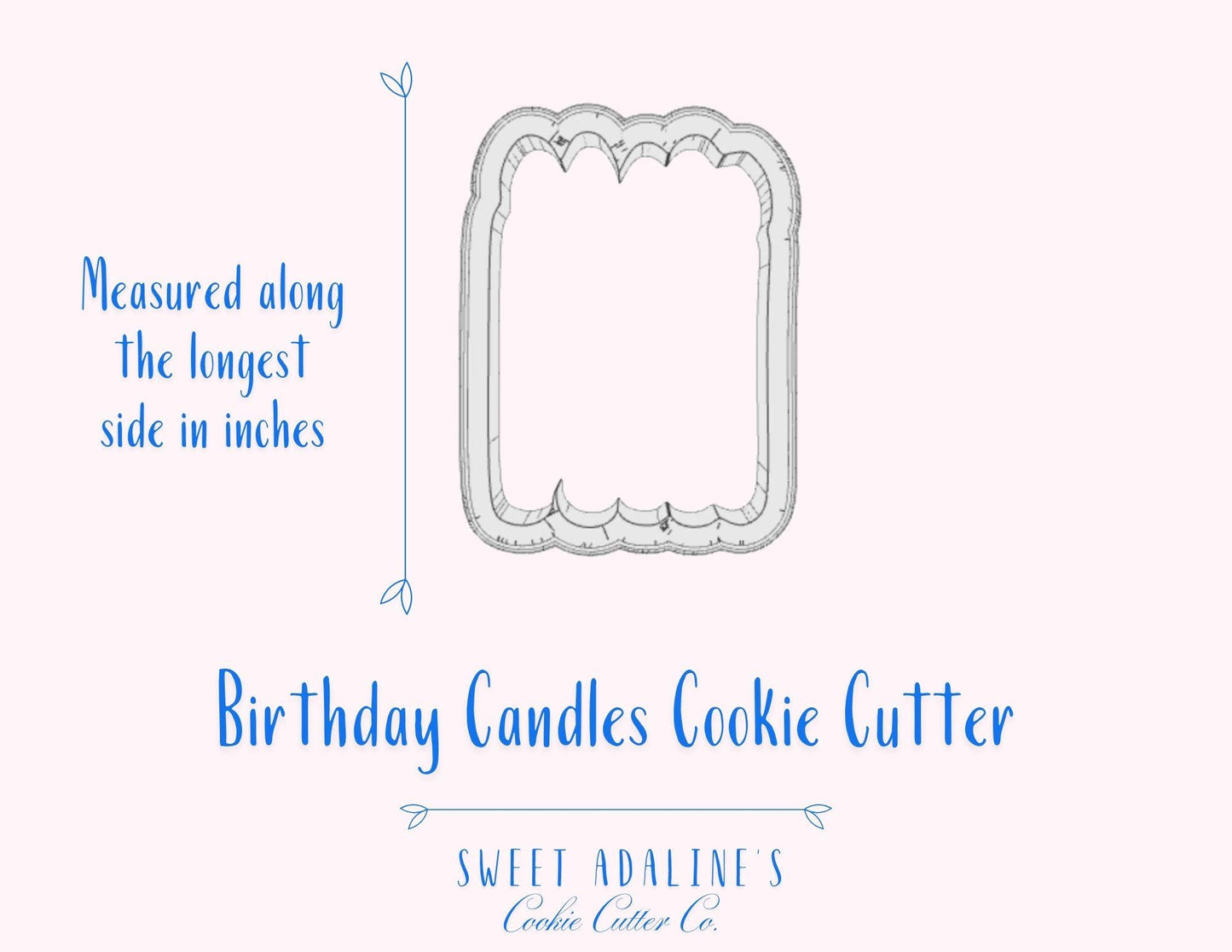 Birthday Candles Cookie Cutter – Fun & Festive Design for Birthday Parties – 3 Sizes – Sturdy, Durable, Easy to Clean