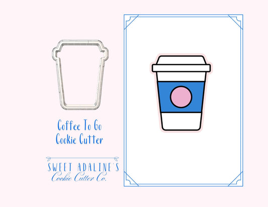 Coffee To Go Cookie Cutter – Travel Cup Cookie – Barista Gift – Coffee Shop Party Favor – Fondant or Clay Cutter – Latte & Cappuccino Cookie