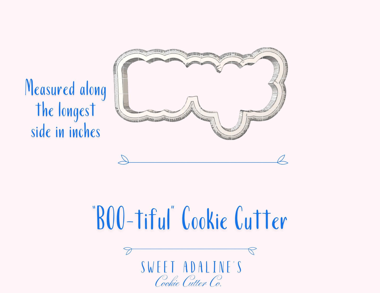 BOO-tiful Halloween Cookie Cutter — Available in 3 Sizes — Cookie Cutters for Halloween Baking and Decorating - Scary, Spooky Ghost Cookie