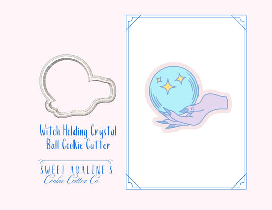Witch Holding Crystal Ball for Halloween — Available in 3 Sizes — Cookie Cutters for Halloween Baking & Decorating - Spooky witch cookie