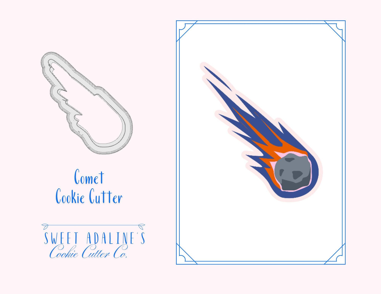 Comet Cookie Cutter – Shooting Star Meteor Cookie – Space Theme Birthday Party Favor – Outer Space Galaxy Baking Tool for Decorated Cookies