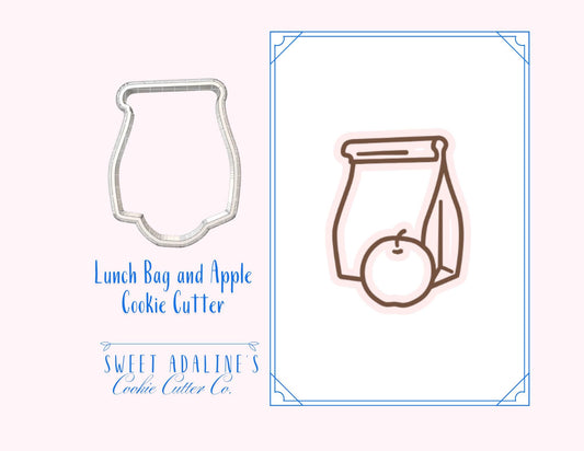 Lunch Bag and Apple Cookie Cutter – School, Teacher Appreciation, Back to School, Classroom Party – Multiple Sizes - First Day of School
