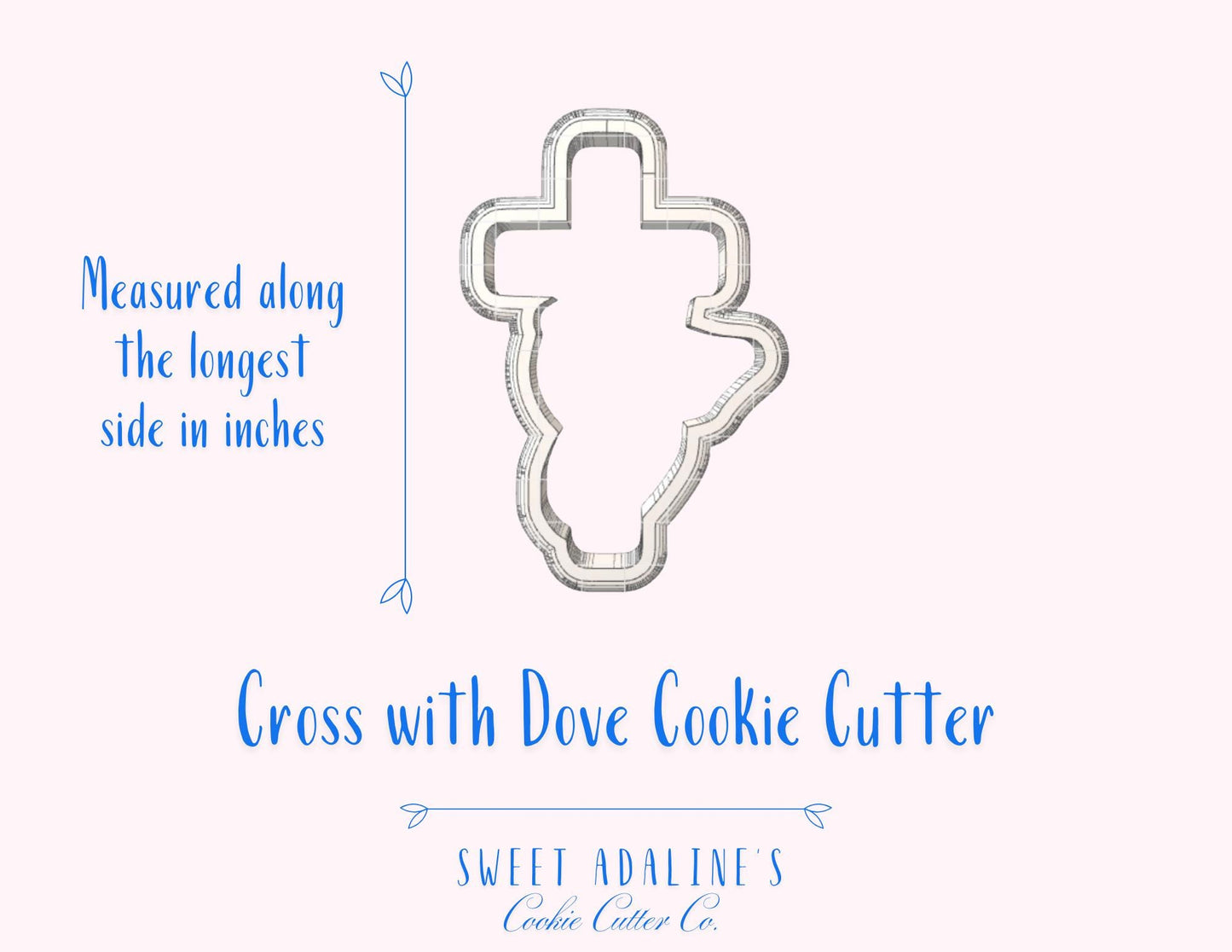 Cross with Dove Cookie Cutter – Religious Baptism, First Communion and Confirmation Cookie – Peace & Faith Baking for Church Celebrations