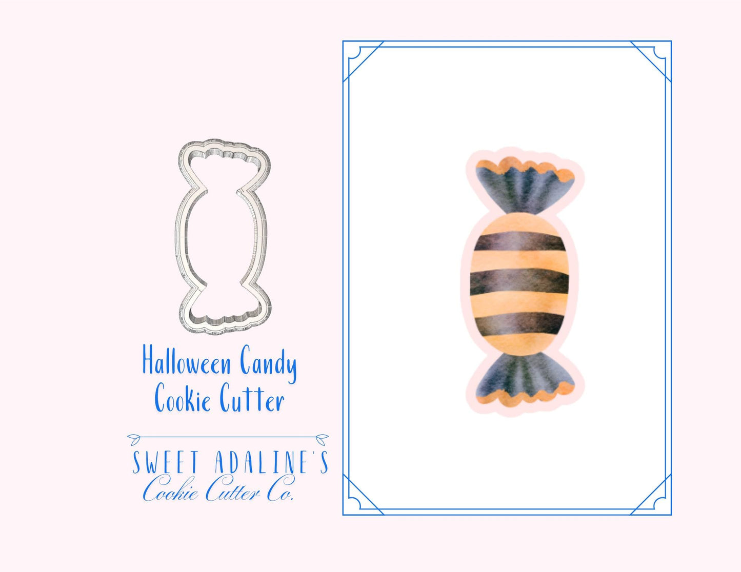 Wrapped Halloween Candy Cookie Cutter — Available in 3 Sizes — Cookie Cutters for Baking & Decorating - Halloween Candy