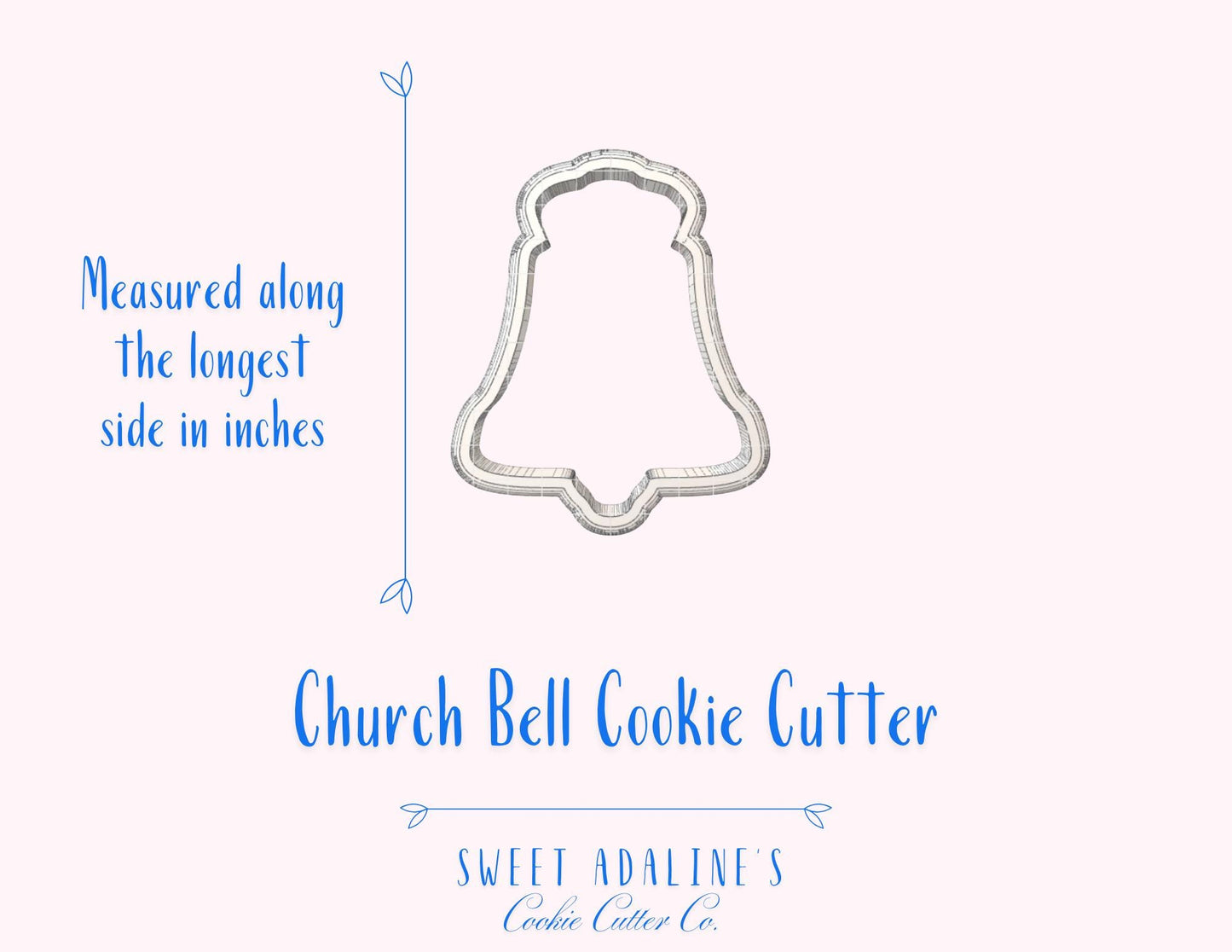 Church Bell Cookie Cutter — Wedding, Christmas, Baptism & Religious Cookies — Available in 3 Inch, 4 Inch, 5 Inch Sizes - Wedding Bell