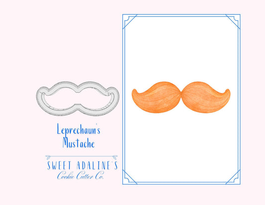 Mustache Cookie Cutter, Irish-Themed Cookies, Custom 3D Printed, St. Patrick's Day Party Baking Supplies, Leprechaun's Mustache Cookie