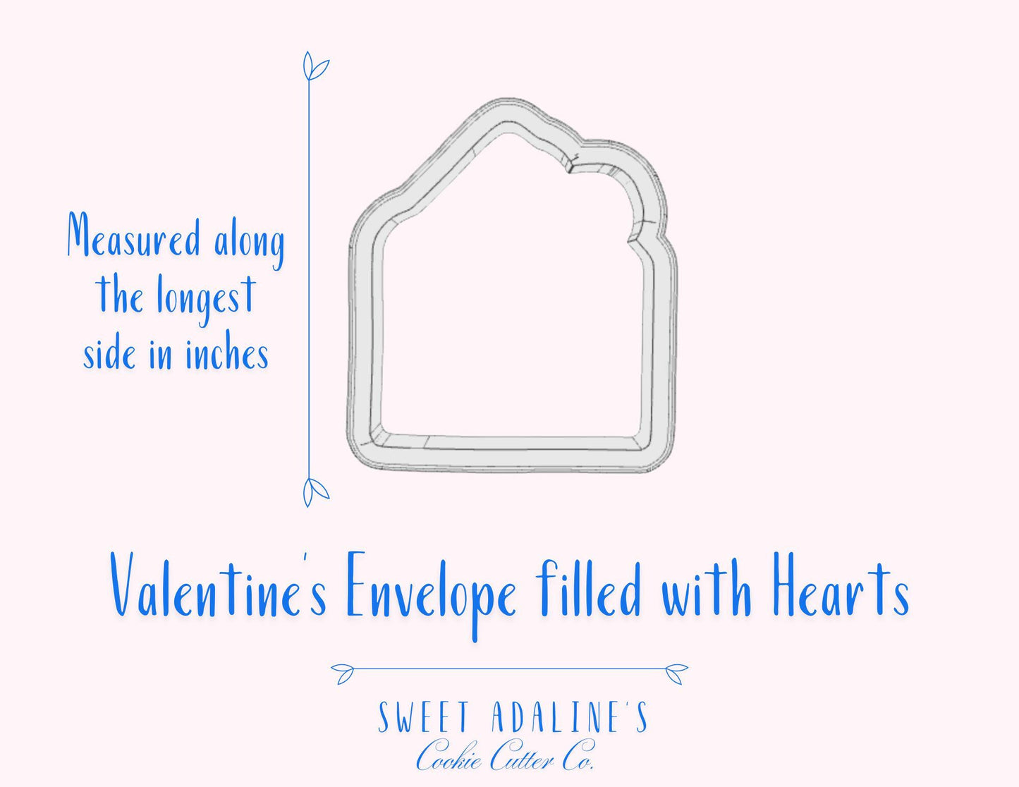 Envelope with Hearts Cookie Cutter, Valentine's Day Baking Tool, 3 Size Options, Food-Safe Plastic, Cute Cookie Decorating Supplies