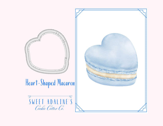 Heart-Shaped Macaron Cookie Cutter – Perfect for Valentine's Day Baking – 3 Size Options – Custom 3D Printed – Cute Macaron Baking Tool