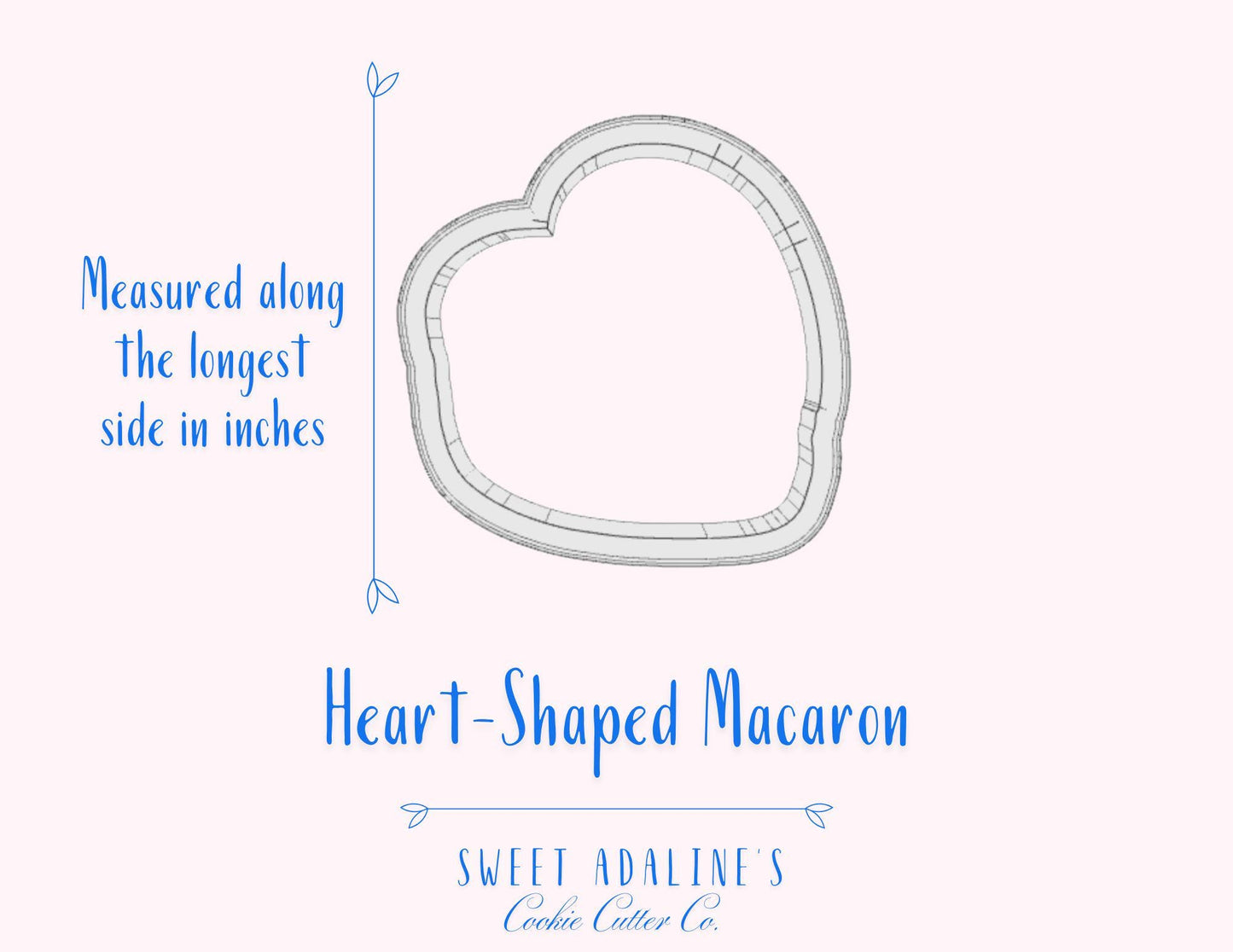 Heart-Shaped Macaron Cookie Cutter – Perfect for Valentine's Day Baking – 3 Size Options – Custom 3D Printed – Cute Macaron Baking Tool