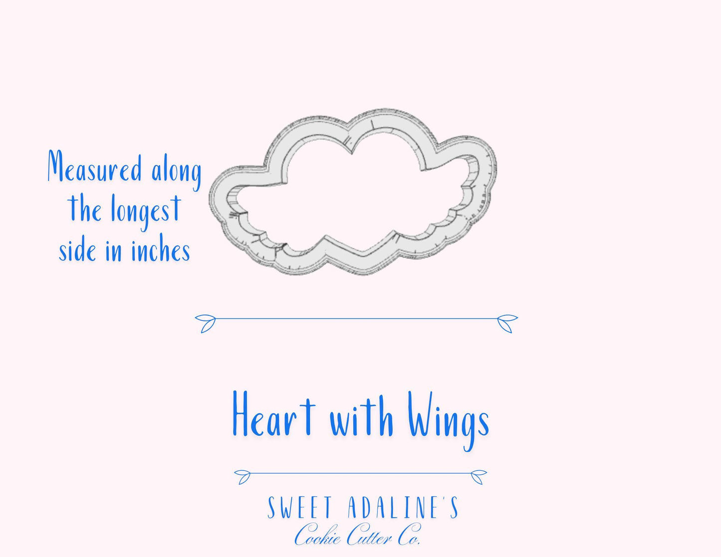 Heart with Wings Cookie Cutter, Perfect for Valentine’s Day Baking, 3 Size Options, Food-Safe Plastic, Cute Love-Themed Baking Tool